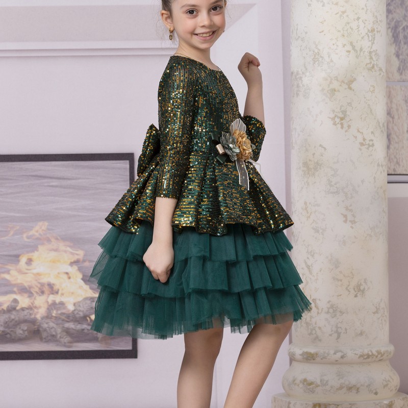 PAYETLİ KIZ ÇOCUK ELBİSE