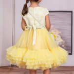 KIZ ÇOCUK KABARIK ETEK ELBİSE