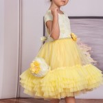 KIZ ÇOCUK KABARIK ETEK ELBİSE