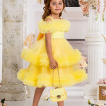 KABARIK TÜLLÜ KIZ ÇOCUK ELBİSE