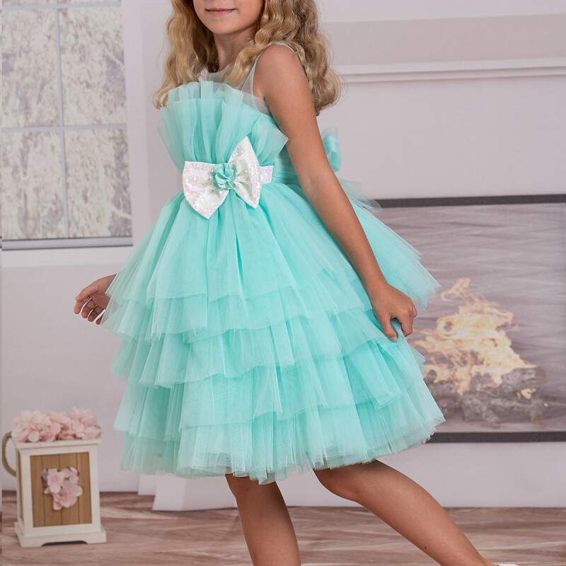 KIZ ÇOCUK TÜLLÜ ELBİSE